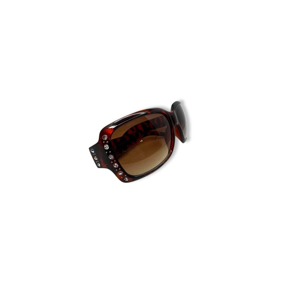 Foster Grant Womens Tortoise Shell Sunglasses Rhinestone Accent Gradient Lenses - Picture 9 of 13